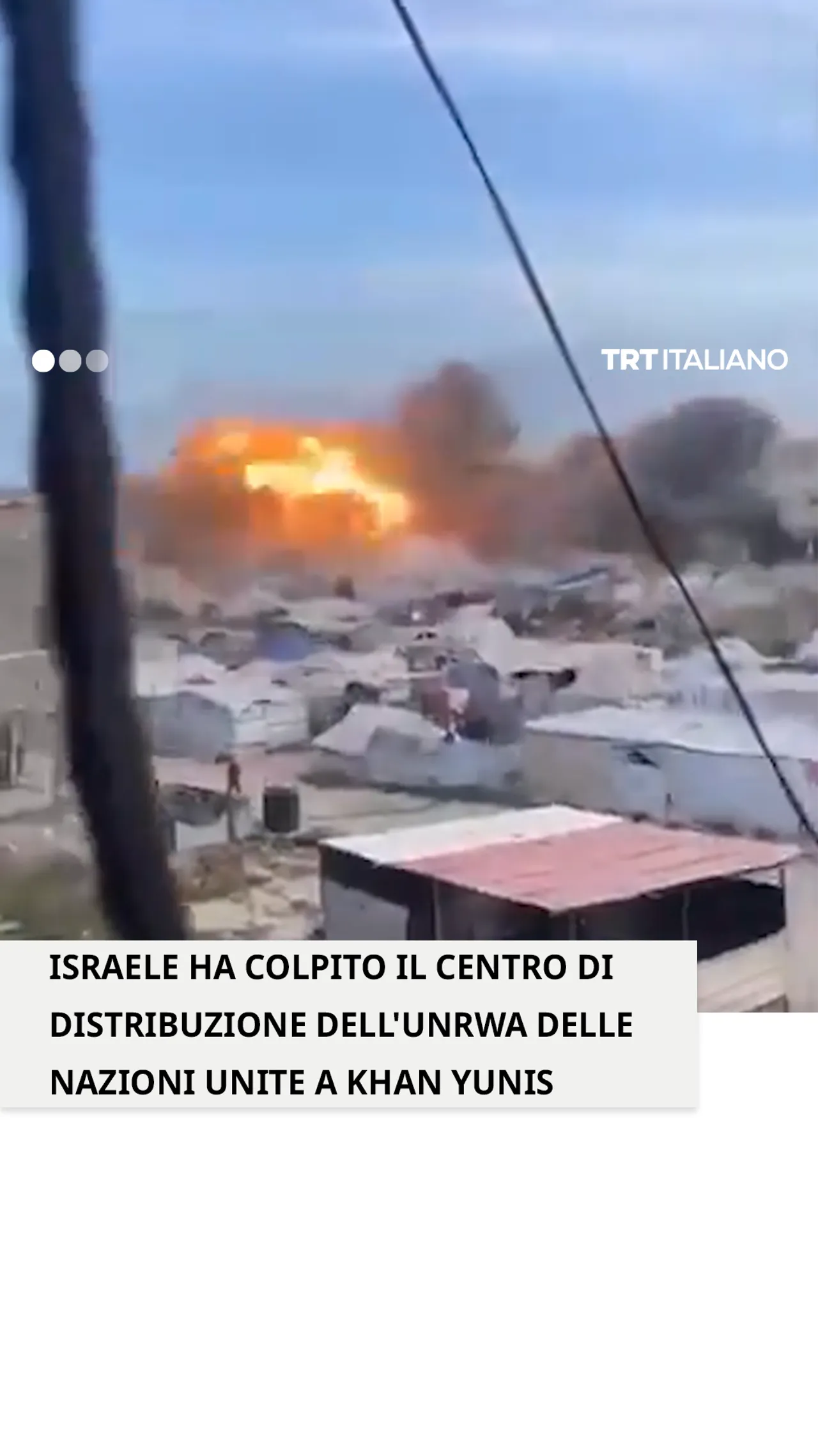 Israele ha colpito il centro di distribuzione della farina dell'UNRWA